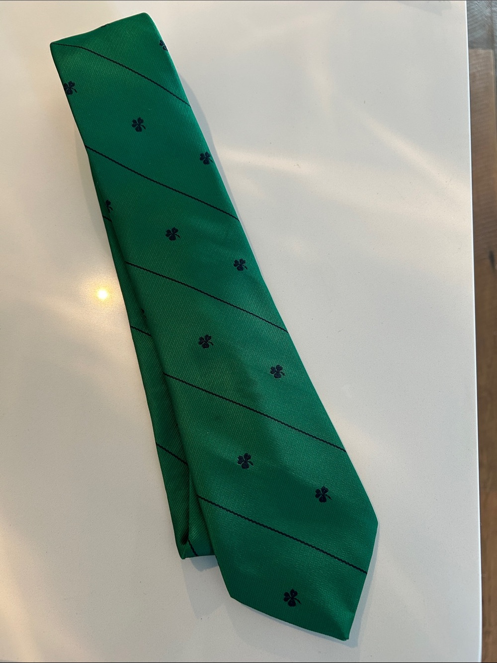 Classic Green Floral Accent Men's Tie